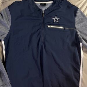 Dallas Cowboys Nike Sideline Coaches Performance Half-Zip Pullover Jacket - Navy